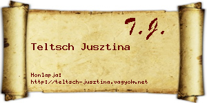 Teltsch Jusztina névjegykártya